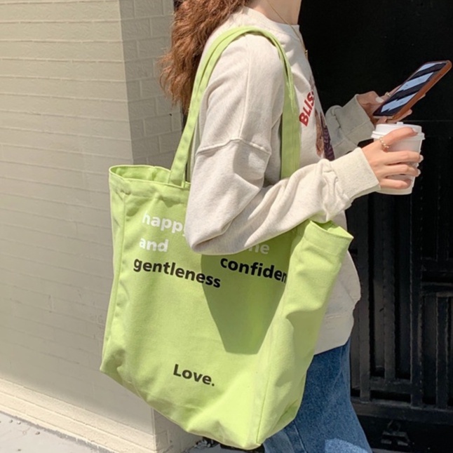 ENVIROSAX Túi vải in chữ Túi vải có sức chứa lớn Túi đeo một bên vai