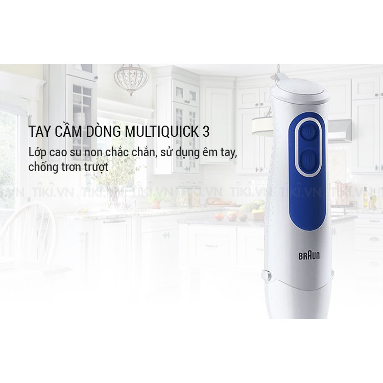 Máy Xay Sinh Tố Cầm Tay Braun MQ3045 Aperitive (700W) - Trắng Xanh - Hàng Chính Hãng