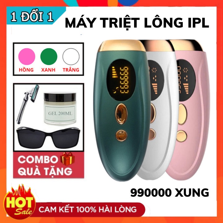 Máy Triệt Lông Toàn Thân Mini Laser IPL 990000x, máy triệt lông tại nhà, 5 chế độ triệt, an toàn hiệu quả - Bh 12 tháng