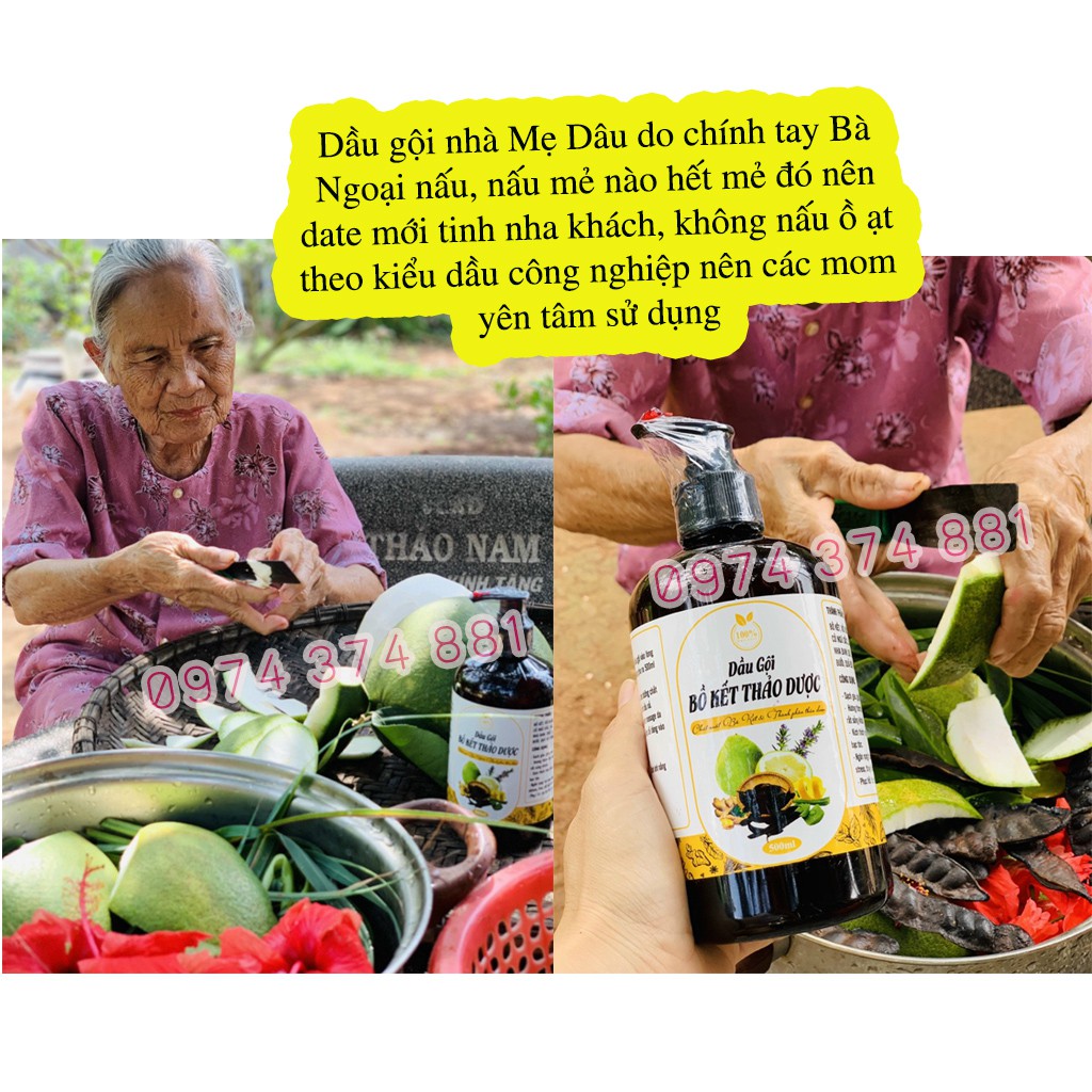 Dầu Gội Ngăn Rụng Tóc, Dầu Gội Thảo Dược Bồ Kết 500 ml, Giúp Giảm Rụng Tóc, Ngăn Gàu, Kích Thích Mọc Tóc - Mẹ Dâu | BigBuy360 - bigbuy360.vn