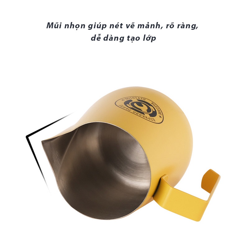 Ca Đánh Sữa Espresso Part 450ml Màu Vàng