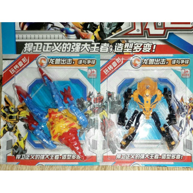 Sét 4 cái mô hình robot warrios lắp ráp biến thành xe bằng nhựa