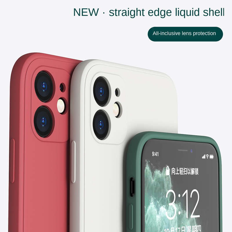 New iPhone 11 Pro Max XS XR XS iPhone 7 8 Plus iPhone SE 2020 Classic Square Edge Shockproof Soft Silicone Case Phone Case