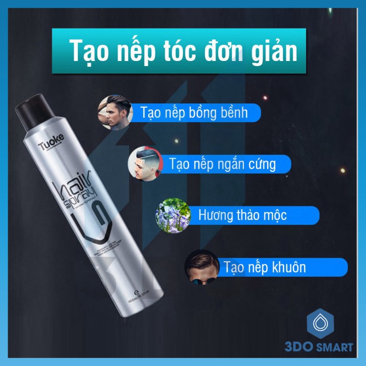 Gôm xịt tóc nam chính hãng Tuoke 420ml giữ nếp tạo kiểu tốt hương thơm gôm sịt tóc cứng Keo xịt tóc nam keo vuốt tóc 3DO