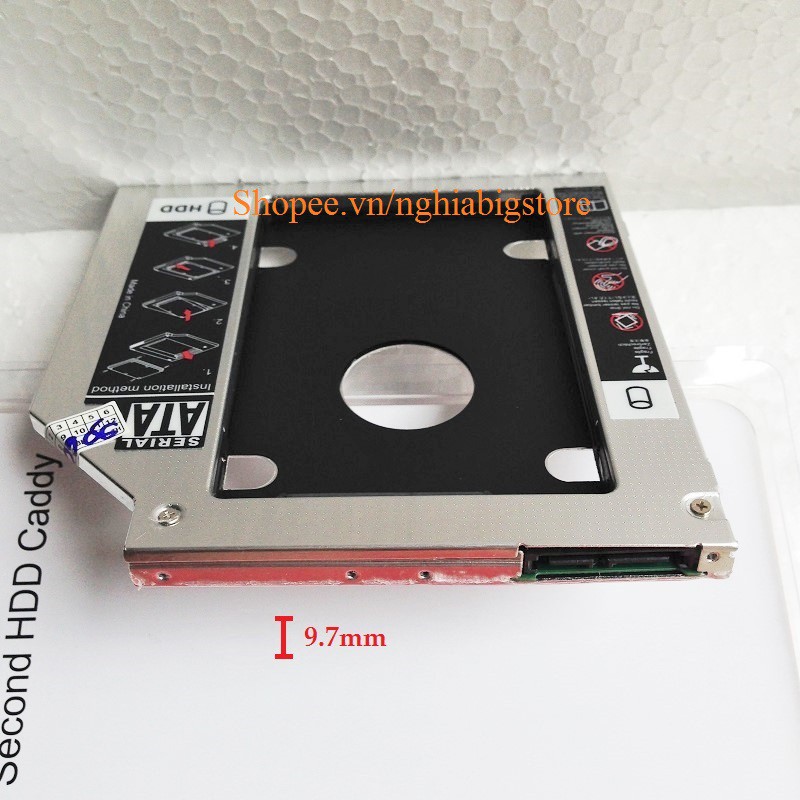 Caddy Bay Khay Đĩa Thay Ỗ DVD Thành HDD Hoặc SDD (Dày 12.7mm)