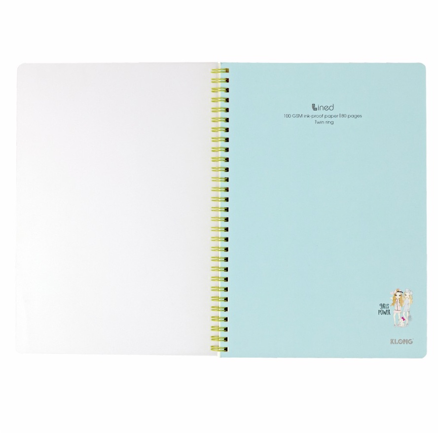 Vở lò xo kẻ ngang LINED size B5 80 trang bìa nhựa lò xo kép KLong Ms580