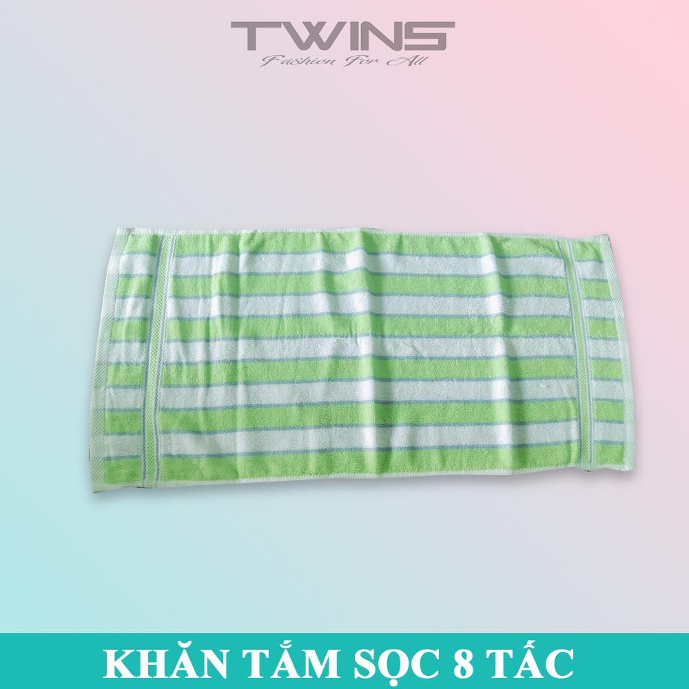 Khăn tắm cotton cao cấp đa năng Hachiba sọc 8 tấc thấm hút nước tốt bền màu không xù lông (shop giao màu ngẫu nhiên)