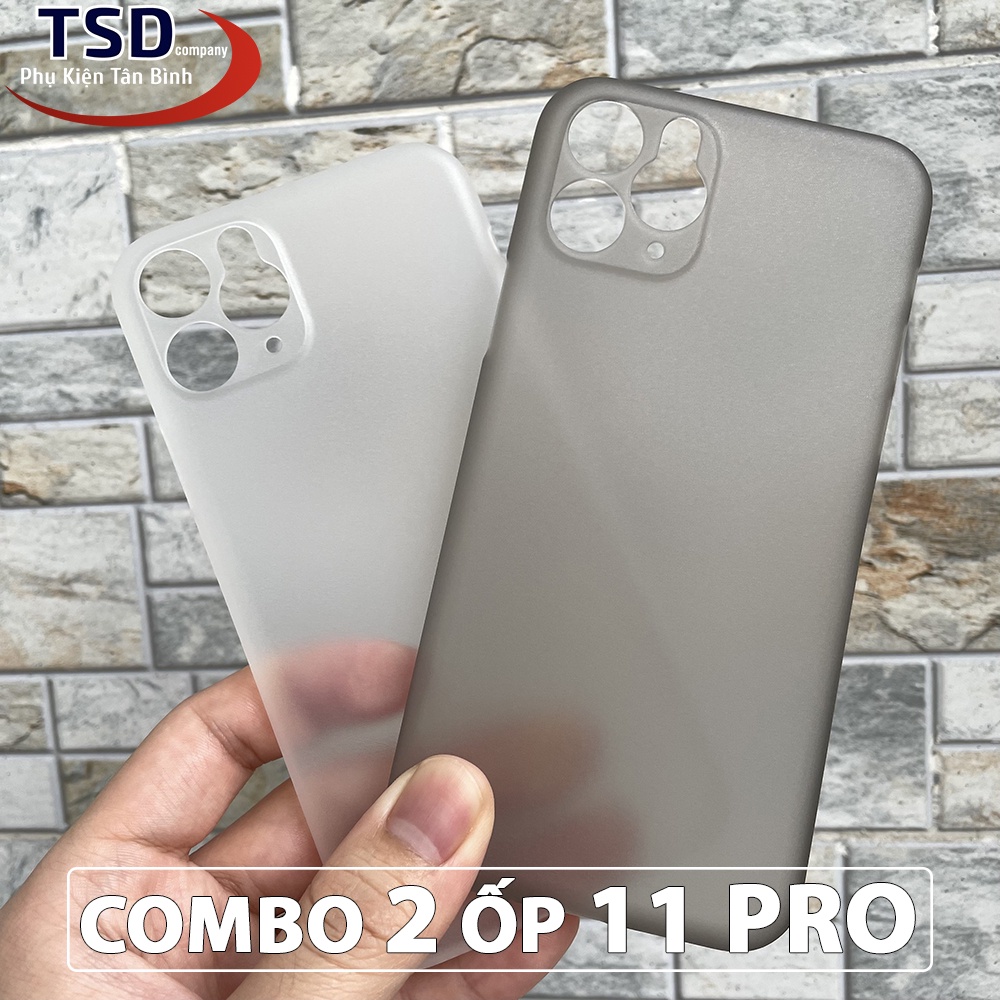 Combo 2 Ốp Lưng Trong Nhám Unibody iPhone 11 PRO Siêu Mỏng