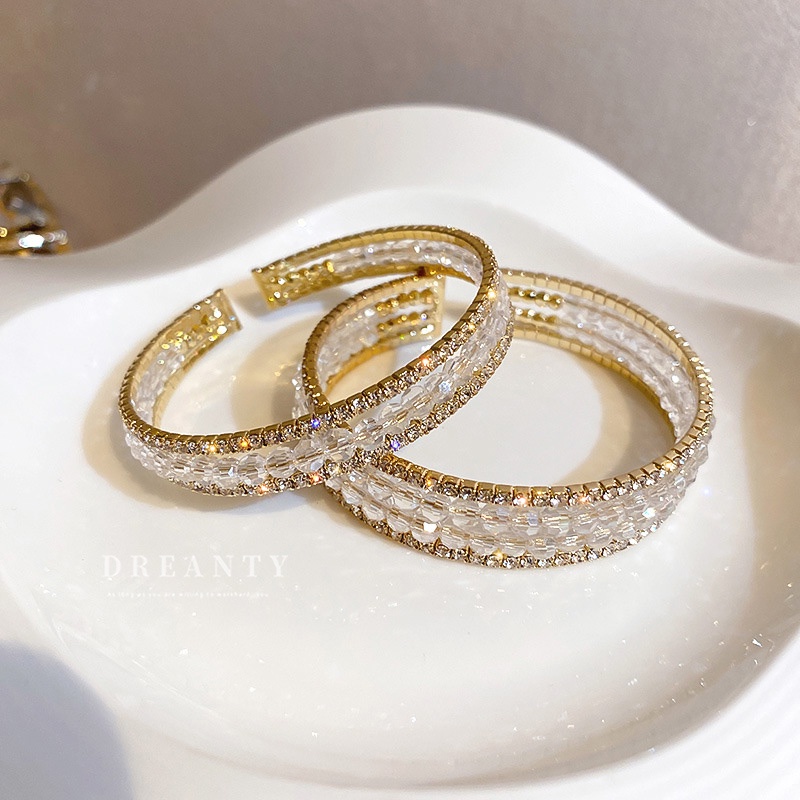 Vòng Tay Hở Đính Đá Ngọc Lục Bảo Cao Cấp Thời Trang Hàn Quốc