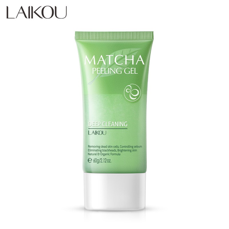Gel tẩy tế bào chết làm sạch sâu da mặt 60g LAIKOU Matcha
