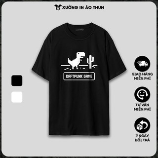 Áo thun Unisex in decal hình Khủng Long Mất Mạng Dino - áo cộc tay nam nữ vải cotton co giãn