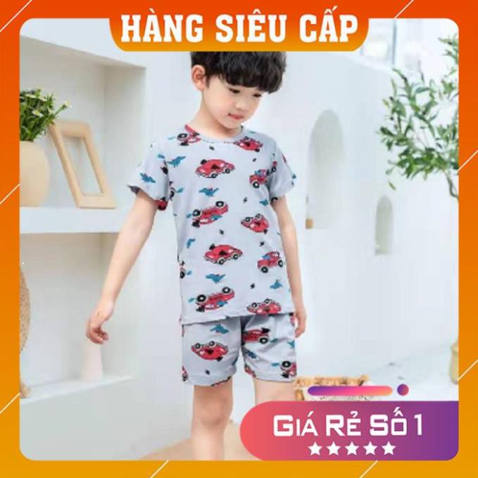 Bộ cotton mùa hè thấm hút mồ hôi họa tiết xuất hàn cao cấp cho bé từ 8 đến 16 kg