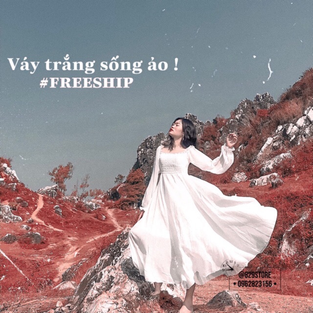 CÓ SẴN 👍🏻Váy voan trắng😝 đầm maxi dài