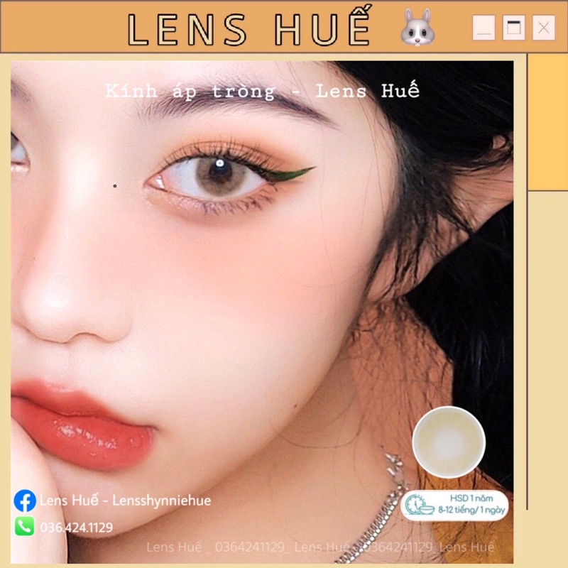 ✨Lens kính áp tròng màu nâu BROWN tây nhẹ tone Hàn Quốc - Lens Huế