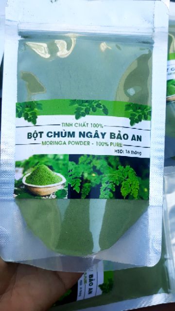 Bột lá chùm ngây sấy lạnh 100g dưỡng da rất tốt