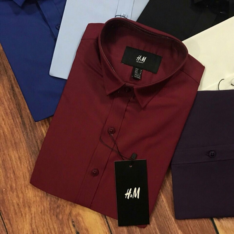 Áo sơ mi nam Cộc Tay Đỏ Đô dáng ôm không nhăn, Áo sơ mi nam Ngắn Tay Đỏ Đô | BigBuy360 - bigbuy360.vn