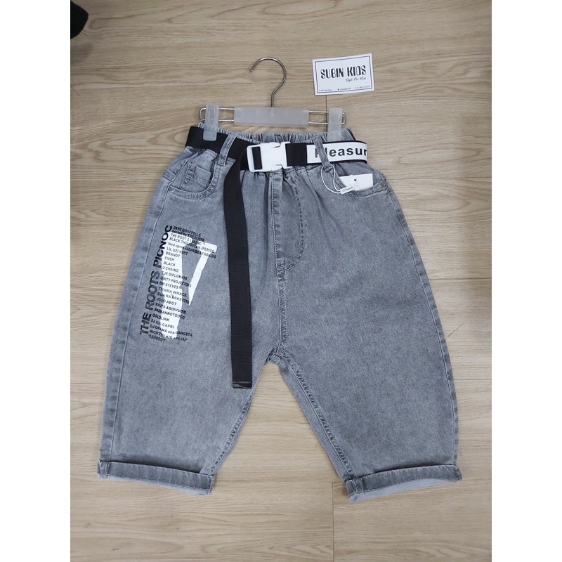 (ảnh thật) Quần sooc jean bé trai SBSJ31 sz đại 30-45kg Quần sooc bò xám cho bé phong cách Hàn SUBIN KIDS