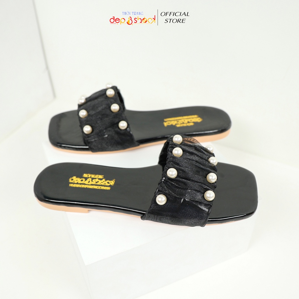 Dép nữ đi biển quai ngang bèo nhún nhúm thời trang có size lớn 41 42 43