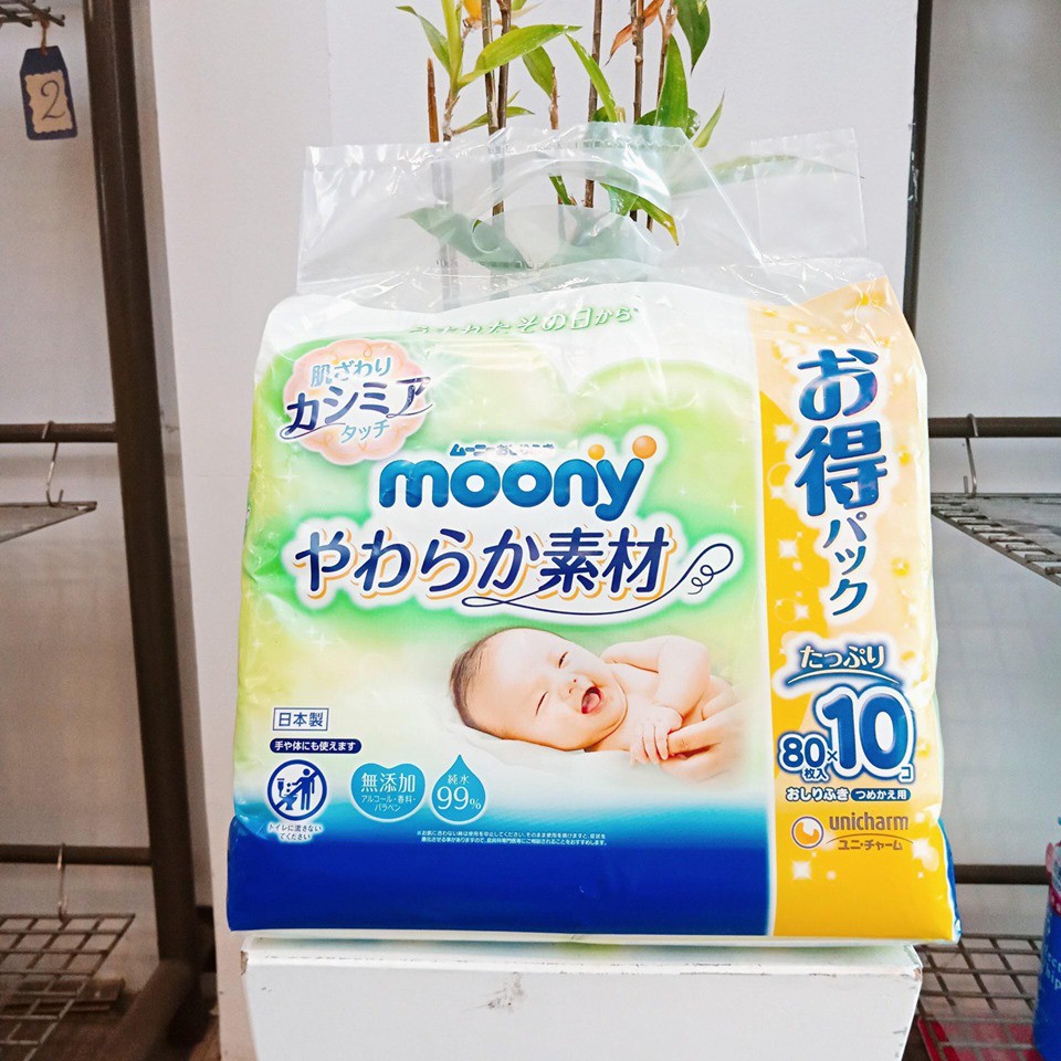 GÓI GIẤY ƯỚT MOONY 80 MIẾNG ( XANH )