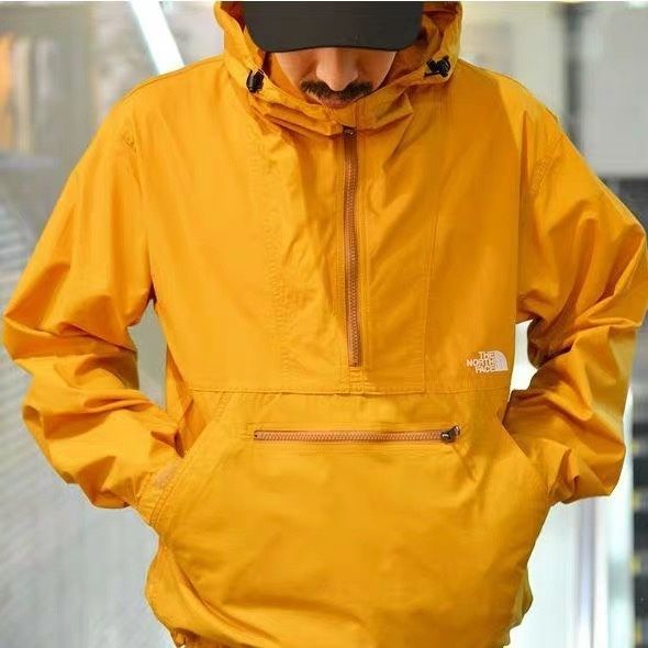 The North Face Áo Khoác Gió Có Mũ Trùm Phối Khóa Kéo Chống Thấm Nước Cá Tính