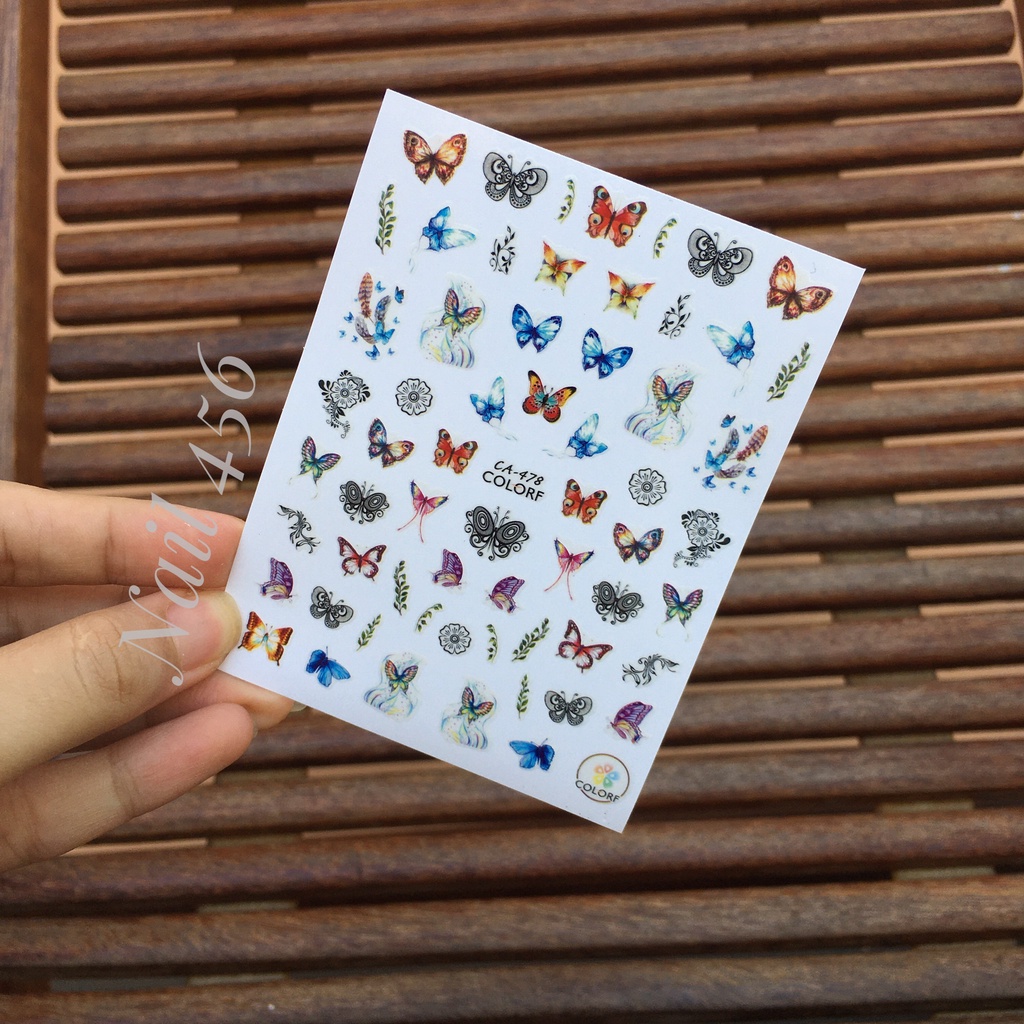 Sticker nail (mã CA) sticker dán móng hình bướm