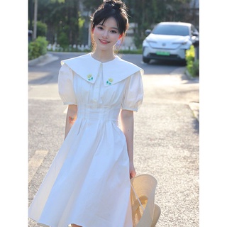 Đầm Công Chúa Tay Phồng Màu Trắng Kiểu Vintage Pháp Thời Trang Mùa Hè Cho Nữ