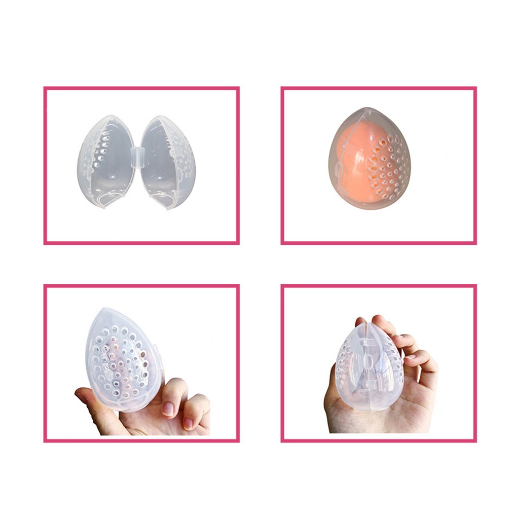 [Hàng mới về] Hộp đựng mút trang điểm hình quả trứng thiết kế có lỗ thông thoáng nhỏ gọn
