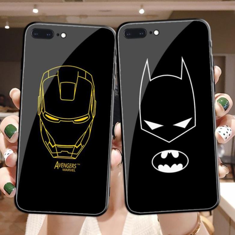 Ốp lưng in hình batman vs Avenger táng gương cường lực dành cho iphone 6 78 6 plus 7 plus 8 plus