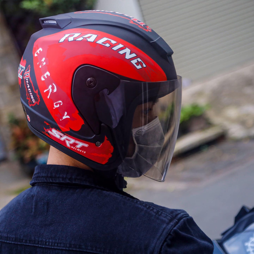 Mũ bảo hiểm 3 4 đầu tem 46 phản quang, kính khói - ASAMA HELMET