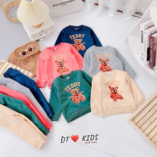 Bộ nỉ bông gấu Teddy cho bé