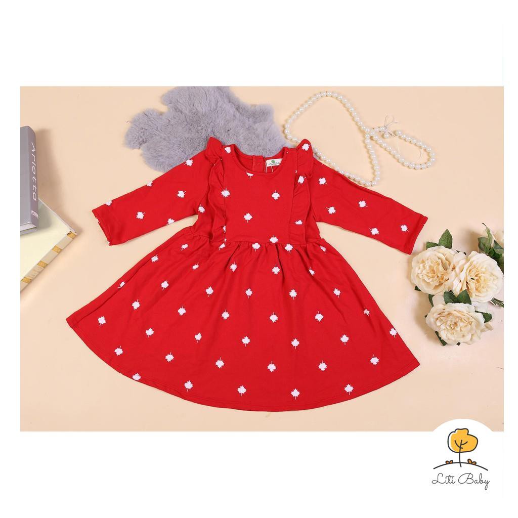 Váy thu đông nỉ da cá hoa văn bé gái size 1-5T, cho bạn từ 9-18kg. Chất nỉ da cá dày dặn, bền đẹp. Dễ mặc, dễ phối đồ