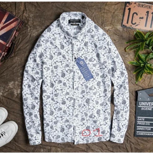 Sơ Mi Nam Trym Cò Họa Tiết Nam,Áo Sơ Mi Dài Tay,Áo Sơ Mi Hàn Quốc Cực Chất, Chất Vải Mỏng Nhẹ, Dáng body Cực Đẹp | BigBuy360 - bigbuy360.vn