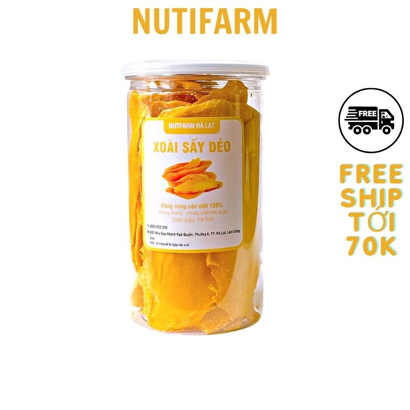 Xoài sấy dẻo không đường 400gr NutiFarm trái cây sấy đặc sản đà lạt
