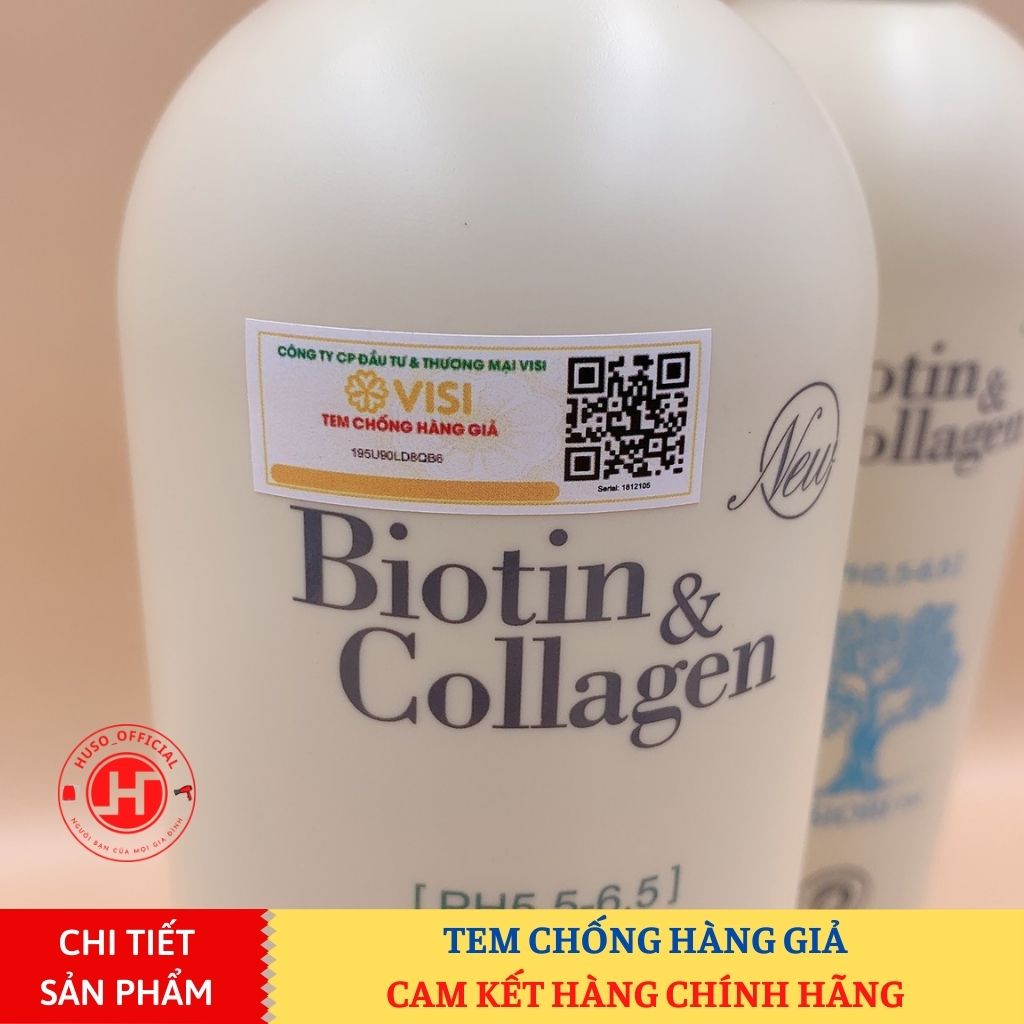 Combo dầu gội Biotin Collagen chống rụng kích thích mọc tóc, phục hồi tóc 1000ml - HUSO