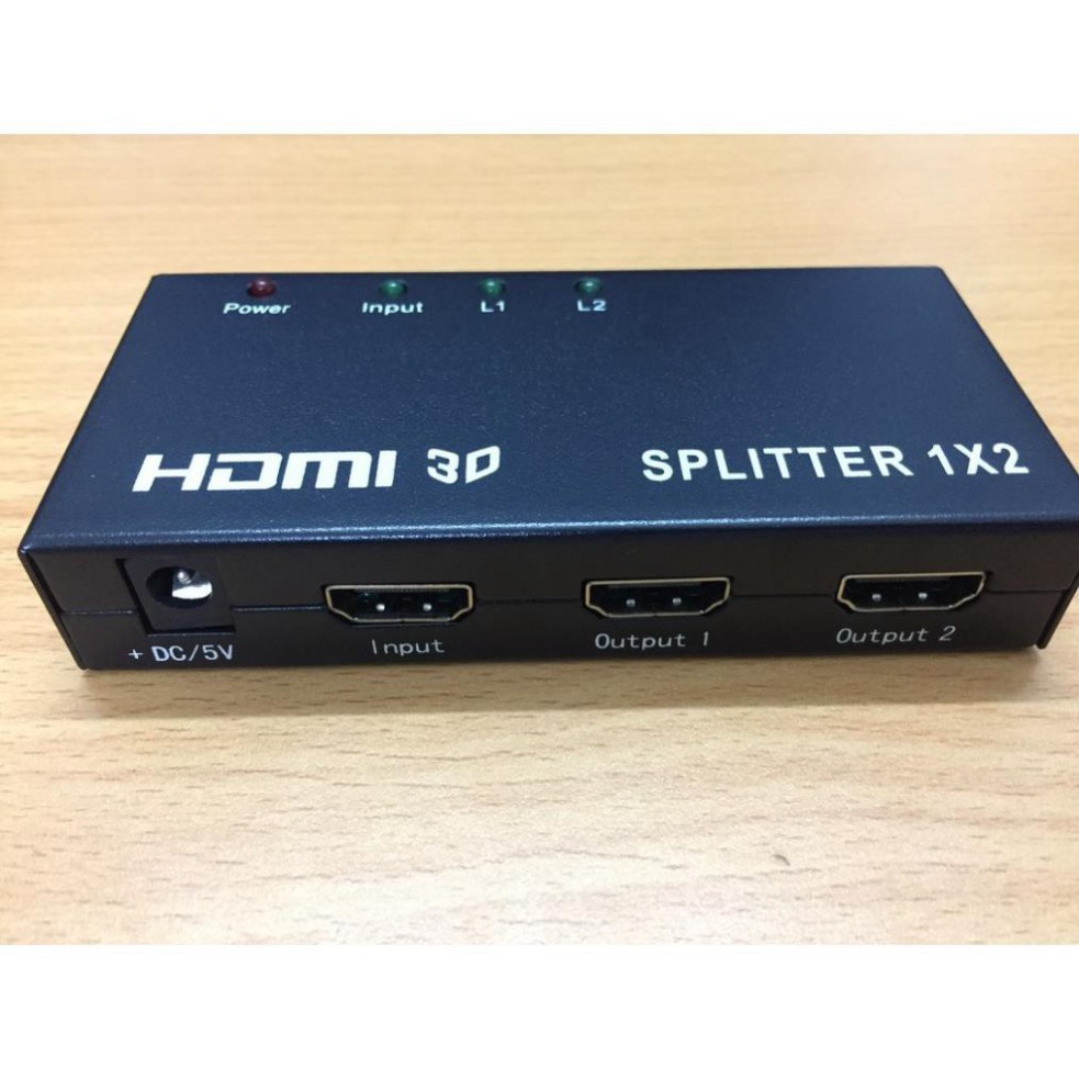 GSF Bộ chia HDMI 1 ra 2 Splitter Kết Nối Máy Tính, Đầu Ghi CAMERA Ra Hai Màn Hình Chiếu Cùng Lúc 95 D282