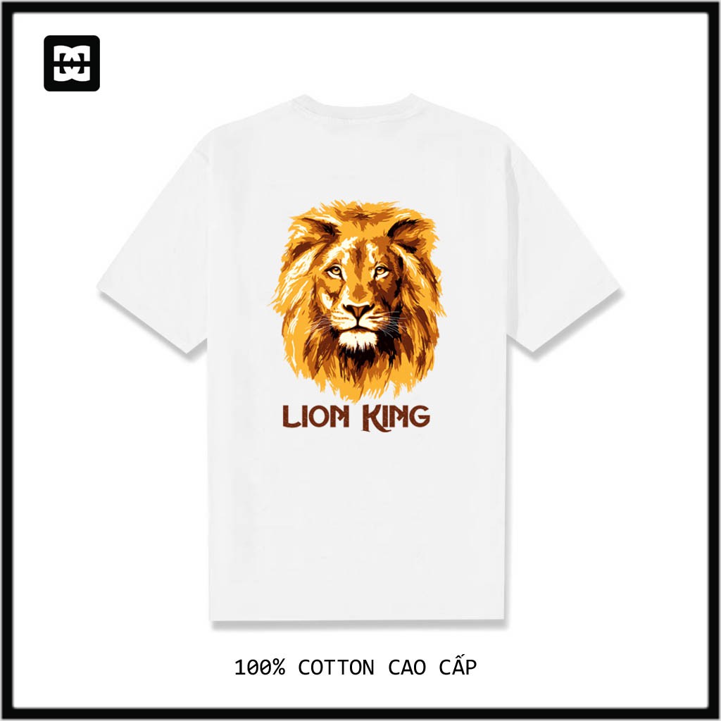 Áo thun tay lỡ Unisex Nam Nữ 100% COTTON CAO CẤP theo chuẩn LOCAL BRAND Form rộng Oversize LION KING DG018