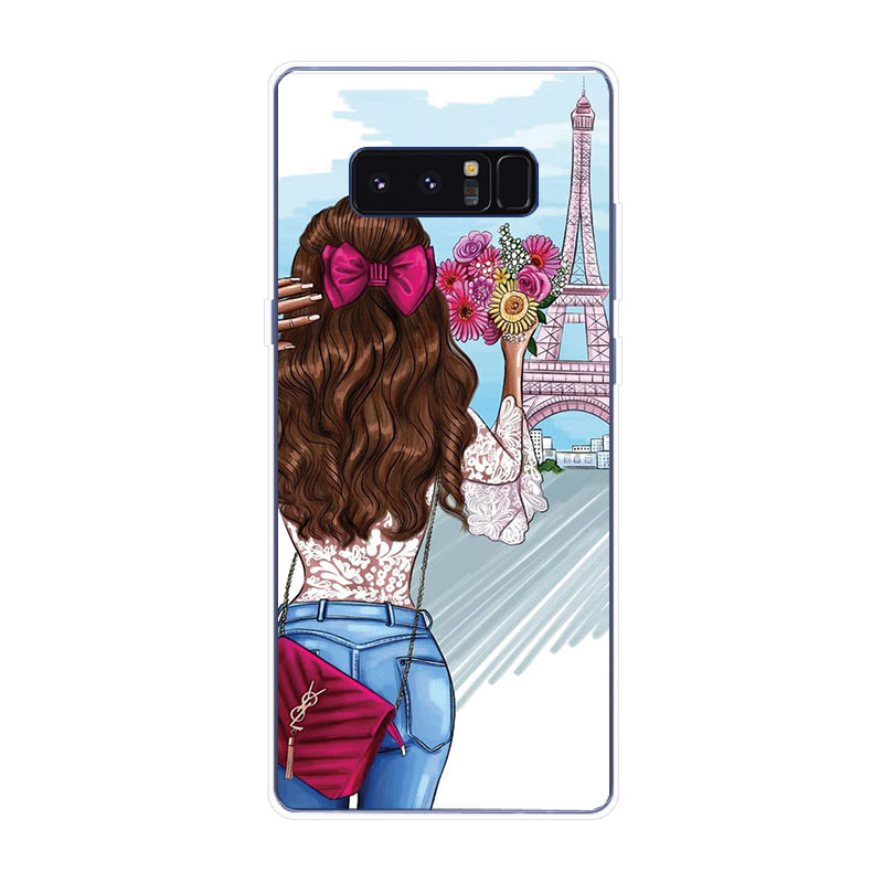 Ốp điện thoại TPU mềm họa tiết tranh vẽ các cô gái cho Samsung Galaxy S7 Edge S8 S8+ Plus