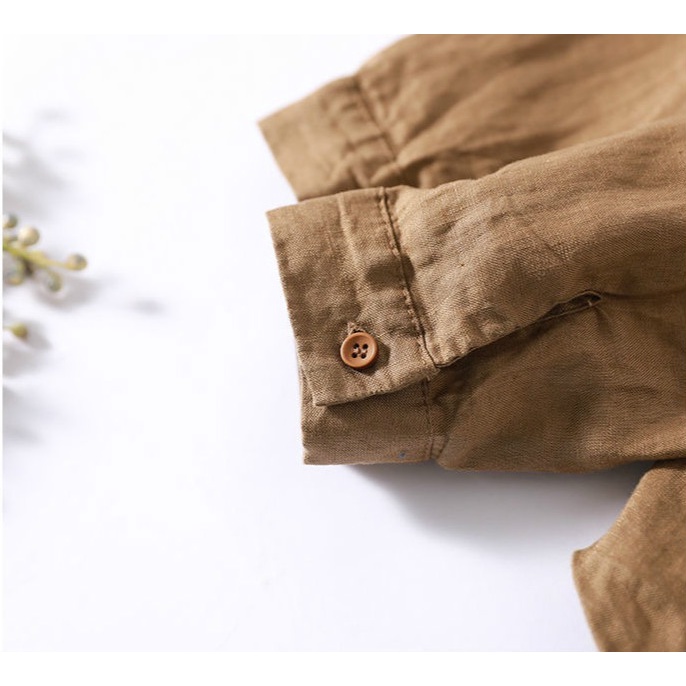 Áo Sơ Mi Cotton Trơn Màu Dáng Rộng Phong Cách Hàn Quốc Thời Trang Mùa Xuân 2022 Mới Cho Nữ