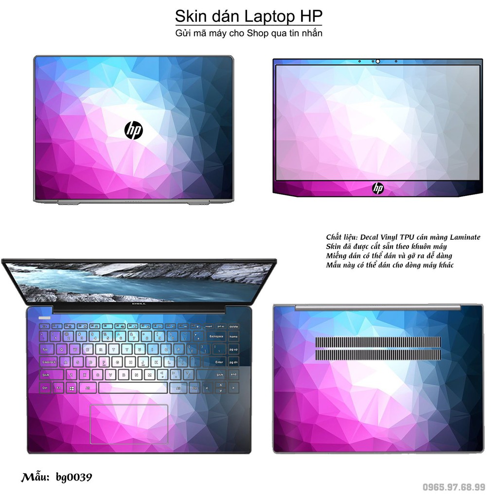 Skin dán Laptop HP in hình Vân kim cương _nhiều mẫu 2 (inbox mã máy cho Shop)
