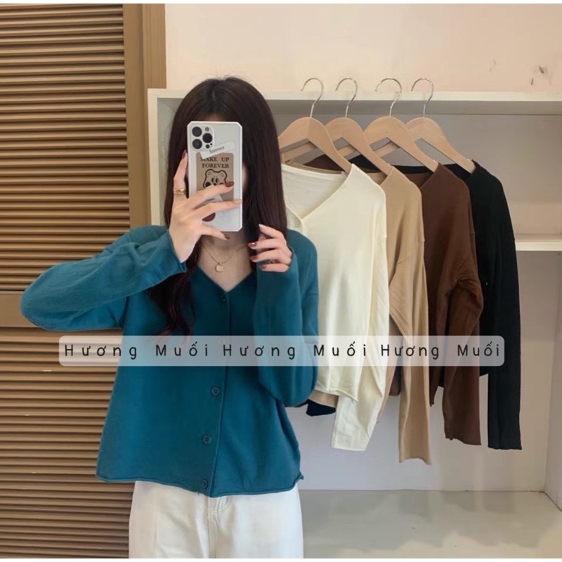 Áo cardigan cúc hàn quốc - chất len mịn đẹp | BigBuy360 - bigbuy360.vn