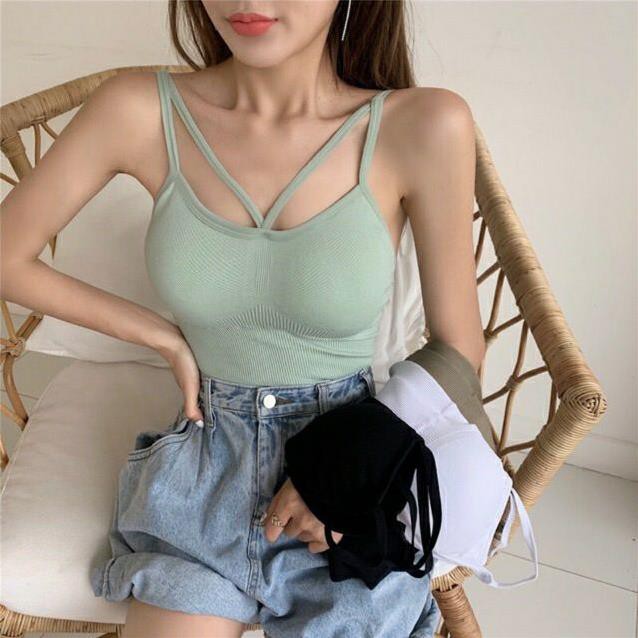 Áo Bra Cotton Dáng Dài Dệm Bạn Tay mã V88.