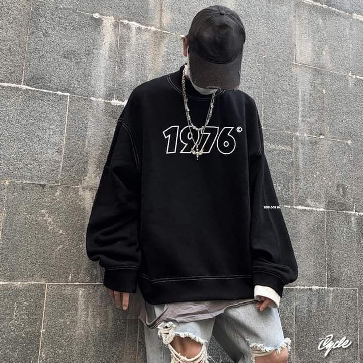 ÁO NỈ SWEATER LÓT BÔNG FORM RỘNG UNISEX