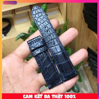 Dây đồng hồ da cá sấu Việt - Xanh navy