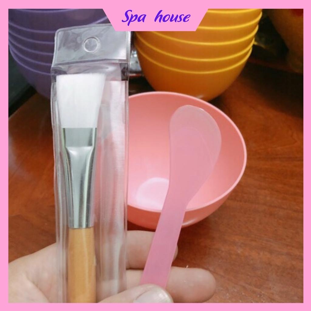 [Combo 3 Món] Set Bát + Thìa + Chổi Gỗ Đắp Mặt Nạ Spa Làm Đẹp