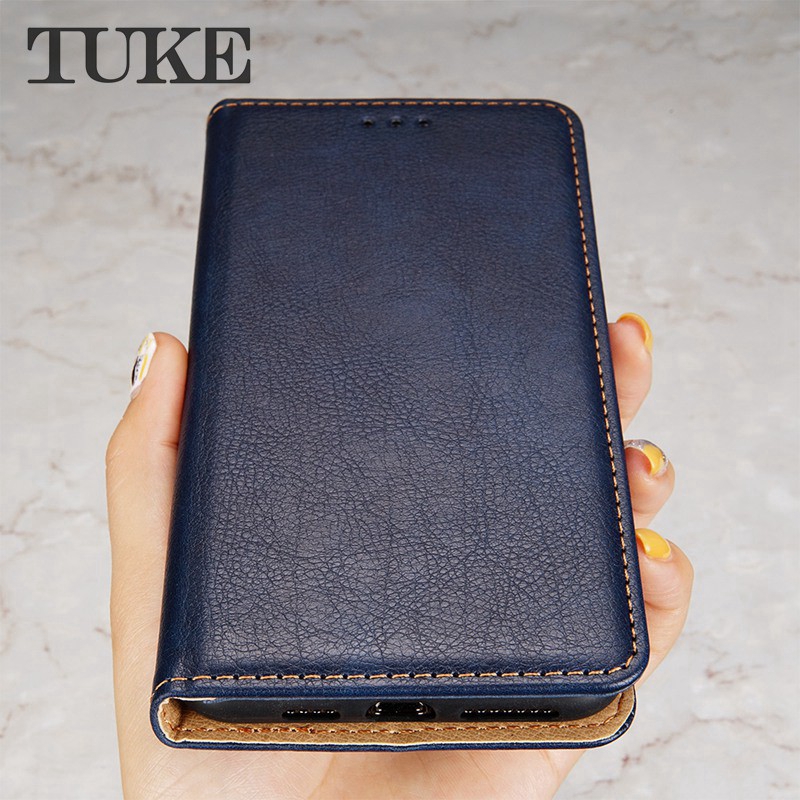 TUKE Phone Cover For Sony XZ1 XZ2 XZ4 Compact XZ3 XZ Premium Z4 Z5 Plus Pure Color Magnetic Attraction Holster Flip PU Leather Wallet Case