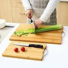 Thớt trúc size to 38x28x1,8cm Bamboo Cutting Board | Thớt tre trúc có quai xách tiện dụng