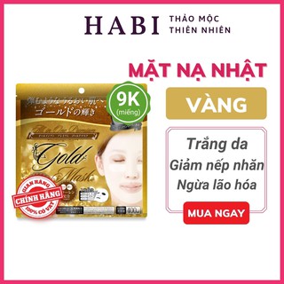 Mặt nạ dưỡng trắng da tinh chất vàng Nhật Bản, mặt nạ thiên nhiên cấp ẩm phục hồi da gói 30 miếng