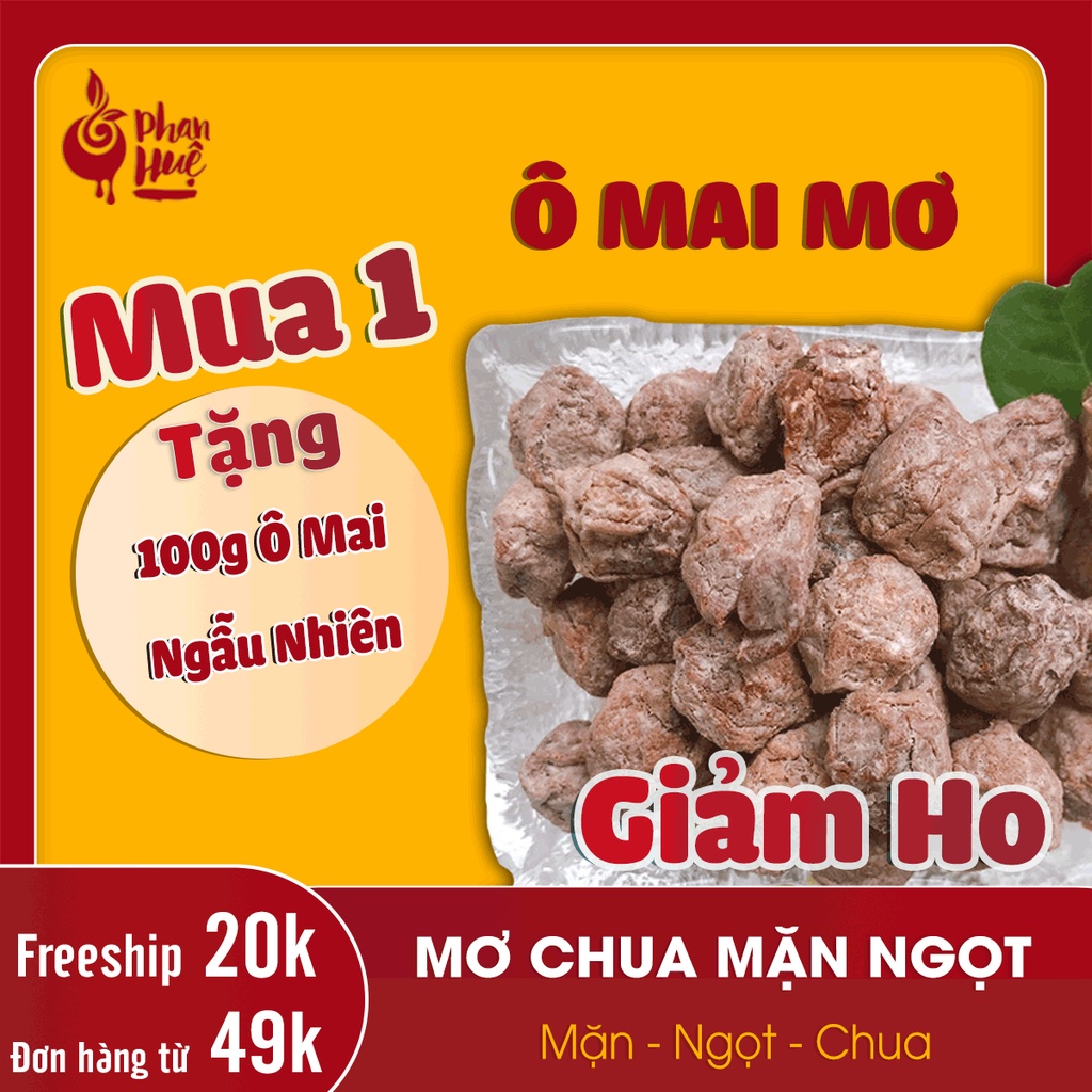 Ô mai xí muội mơ chua mặn ngọt Phan Huệ 100gr 300gr 500gr giảm ho rát họng đặc sản Hà Nội