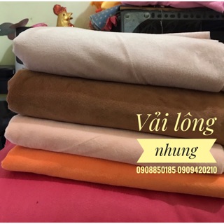 Combo vải lông nhung đủ màu và chỉ may