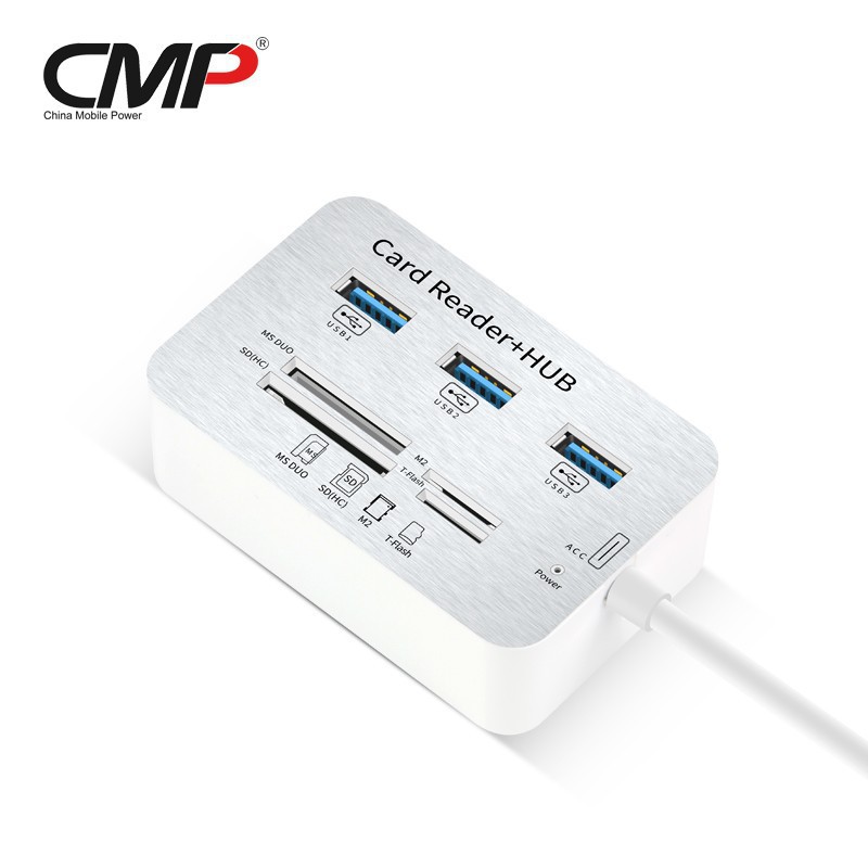 Type C Ra 3 Cổng Usb + 4 Cổng Đọc Thẻ - Hub Usb + Card Reader All In One